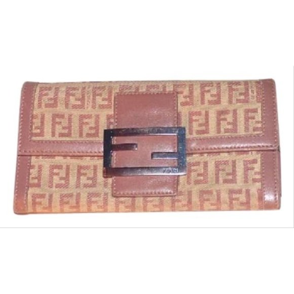 Fendi Pink Nude Zucchino Print XL  Wallet - Picture 1 of 5